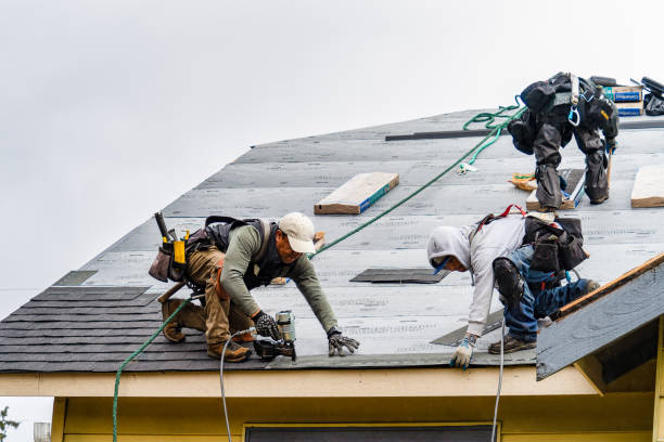Professional Gutter Installation technician working in Yuma, TN